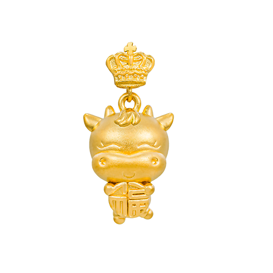 Fine Gold Ox Pendant - Fu