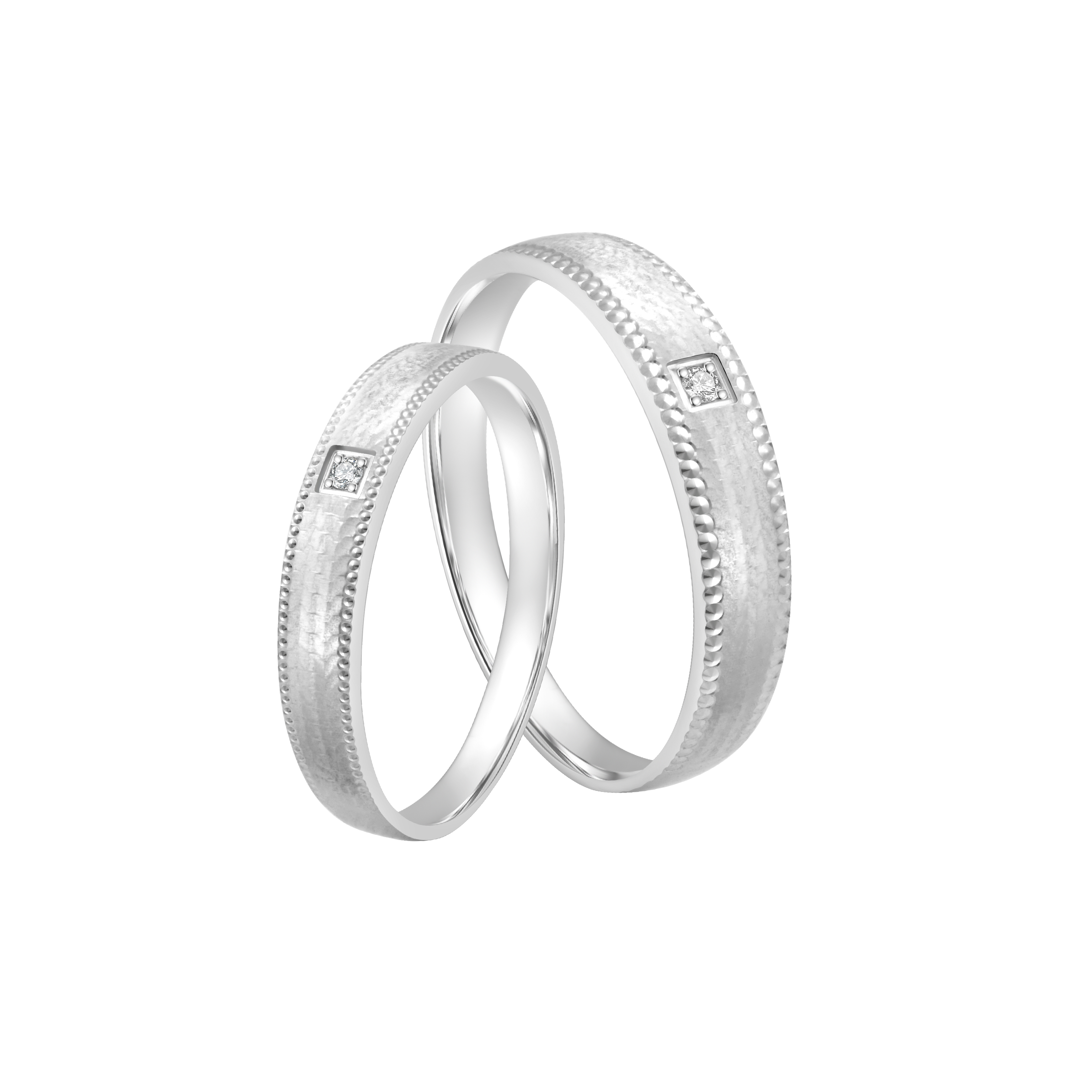 By My Side Wedding Band Collection 18K White Gold Diamond Wedding Band