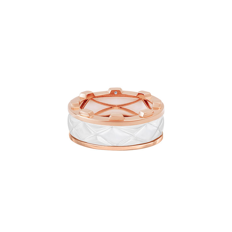 18K Rose Gold White Ceramic Ring