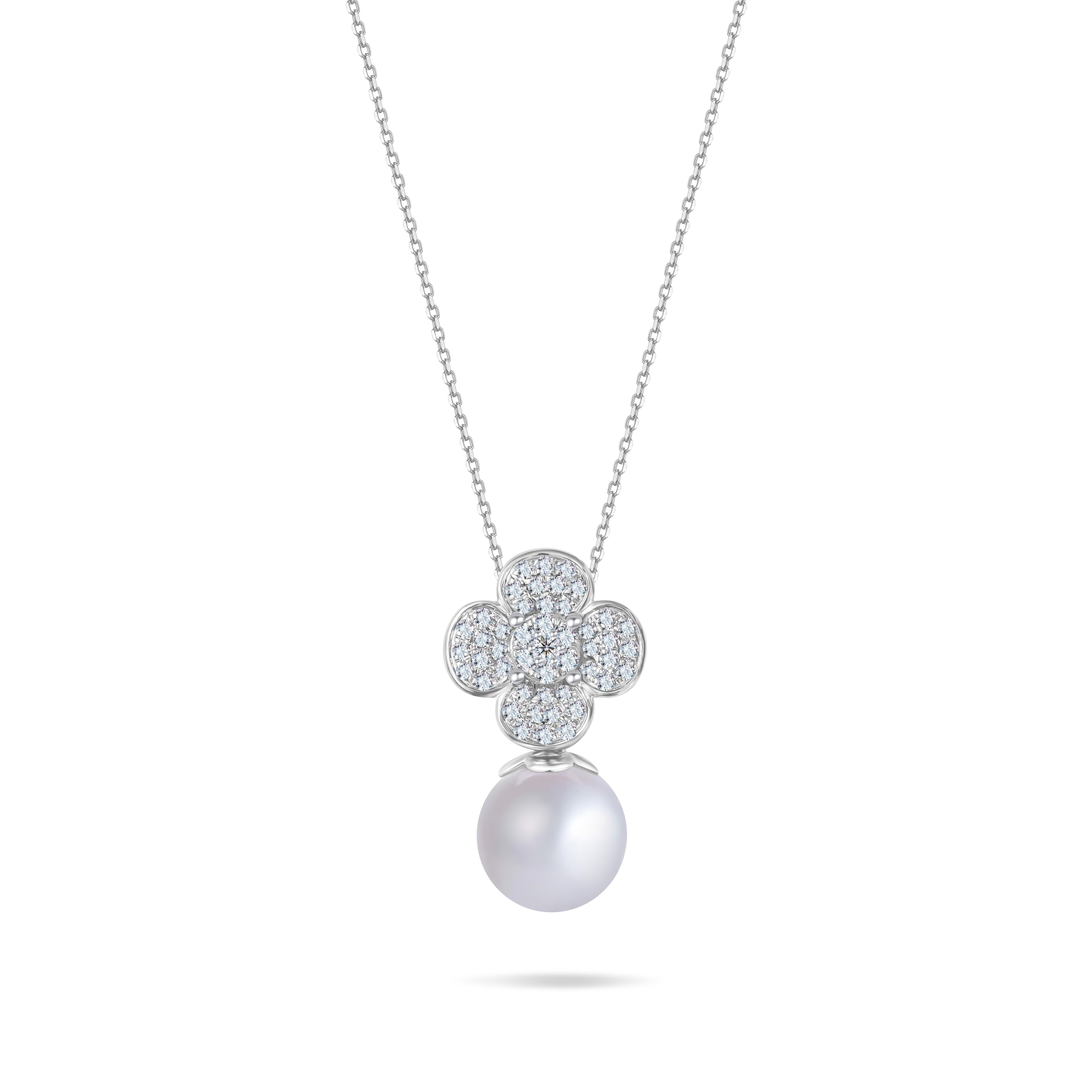 18K White Gold Pearl Necklace