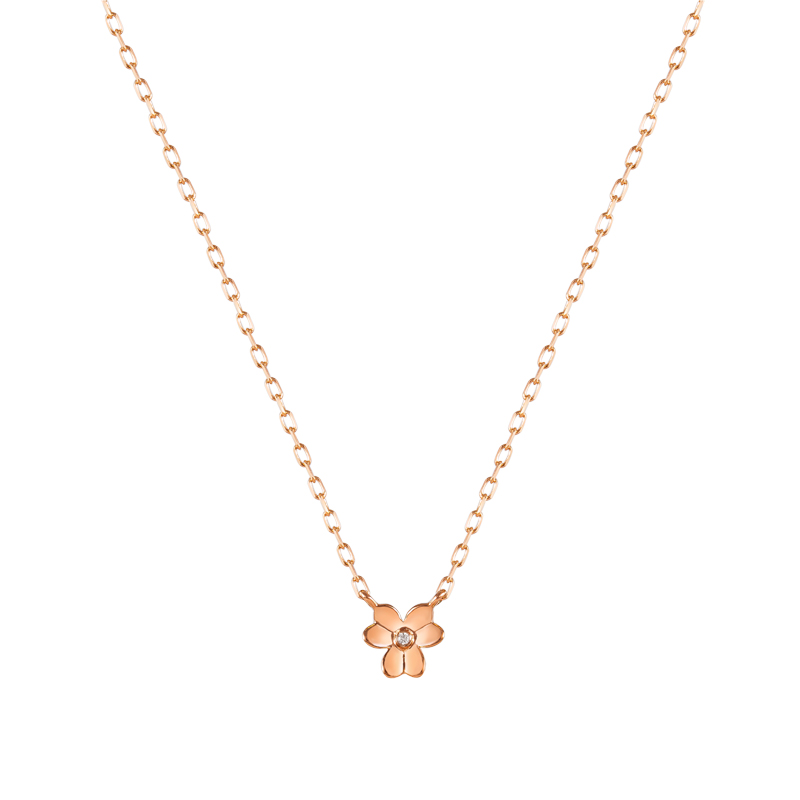 18K Rose Gold/ 18K White Gold Diamond Necklace