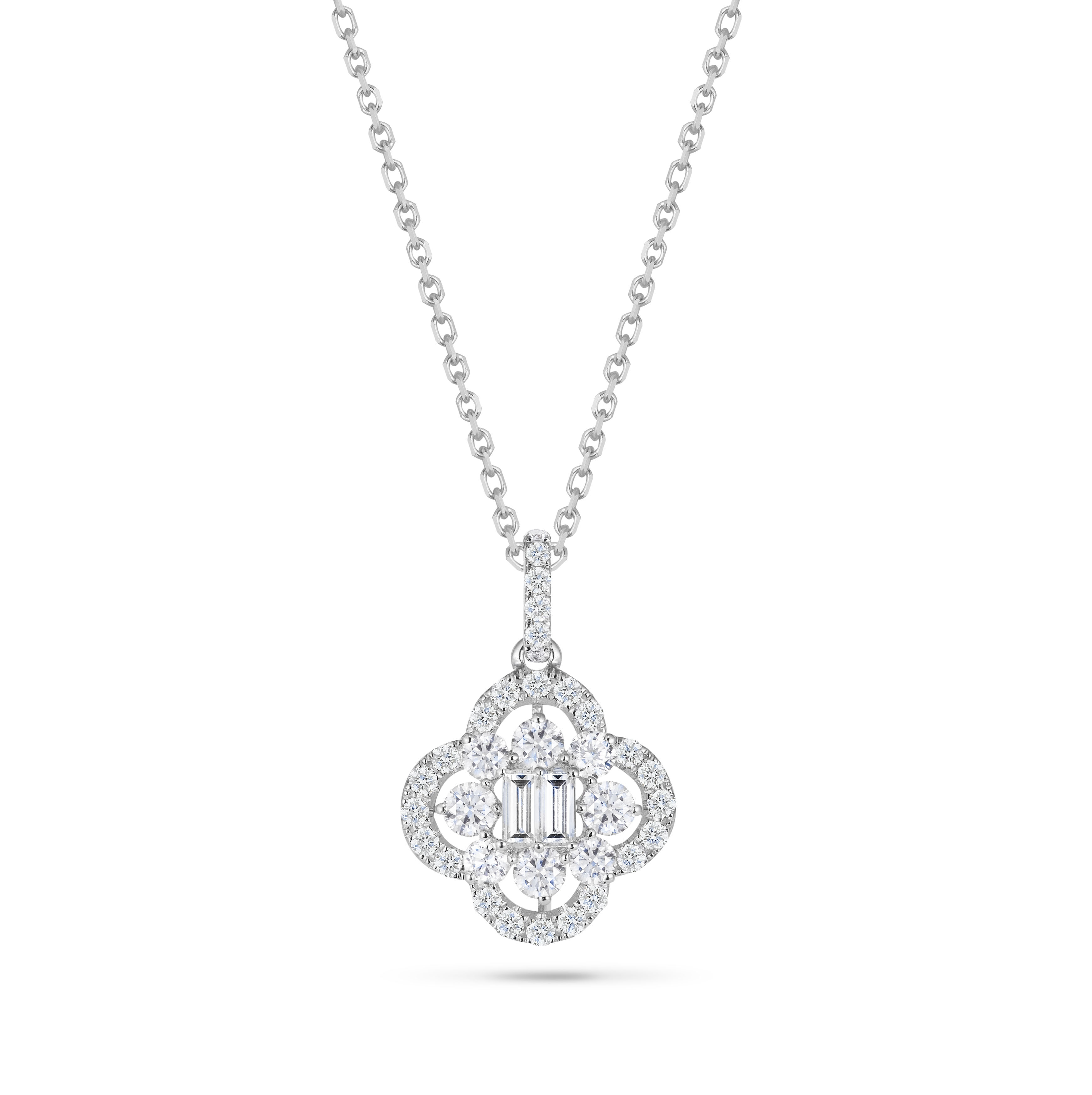Dazzling Mosaic Collection 18K White Gold Diamond Pendant