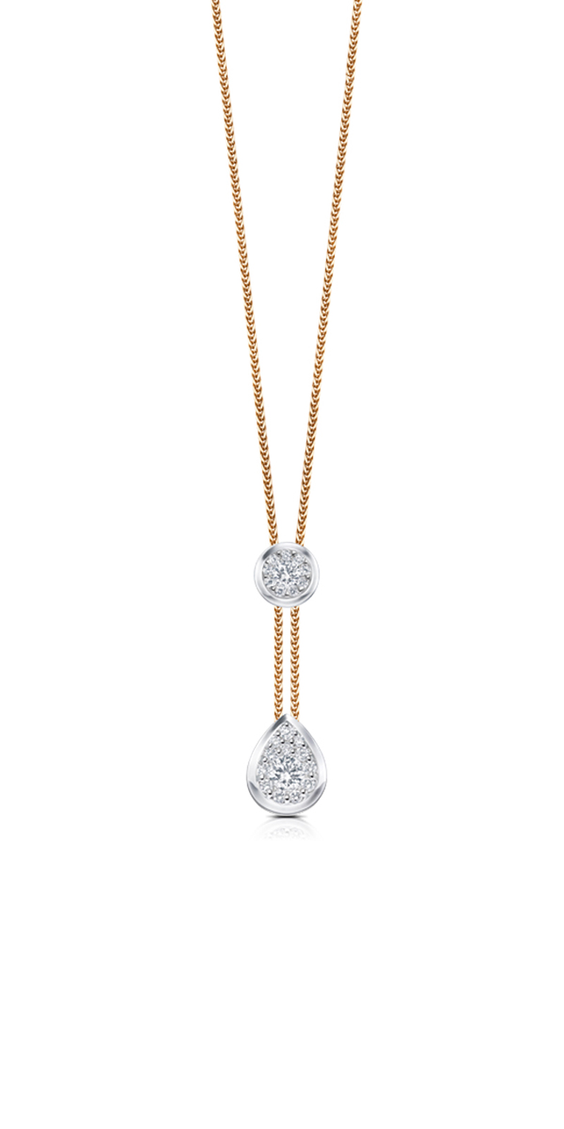 18K Rose Gold and White Gold Dimaond Necklace