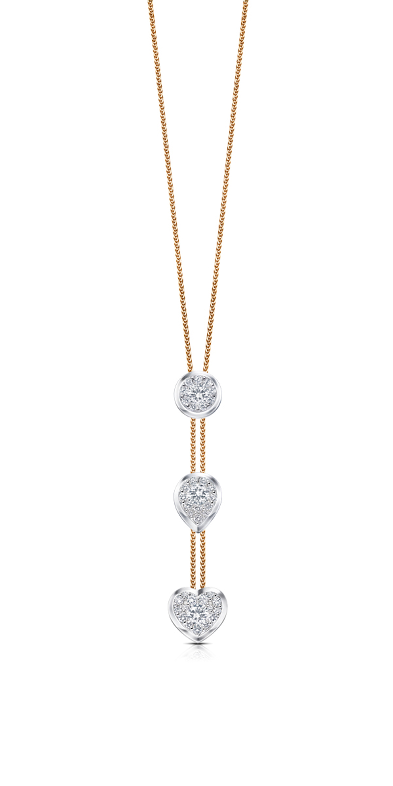 18K Rose Gold and White Gold Dimaond Necklace