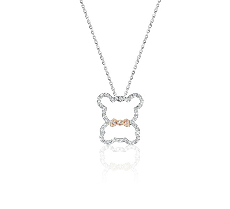 Baby Bear (Full diamond version) - 18K White Gold, Rose Gold and Diamond Pendants