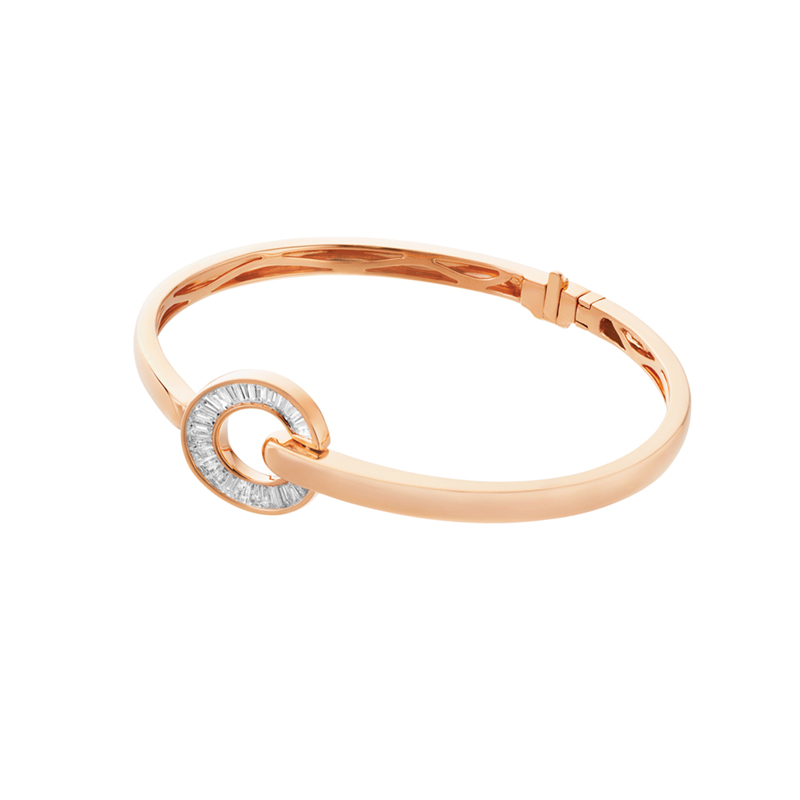18K Rose Gold Diamond Bangle