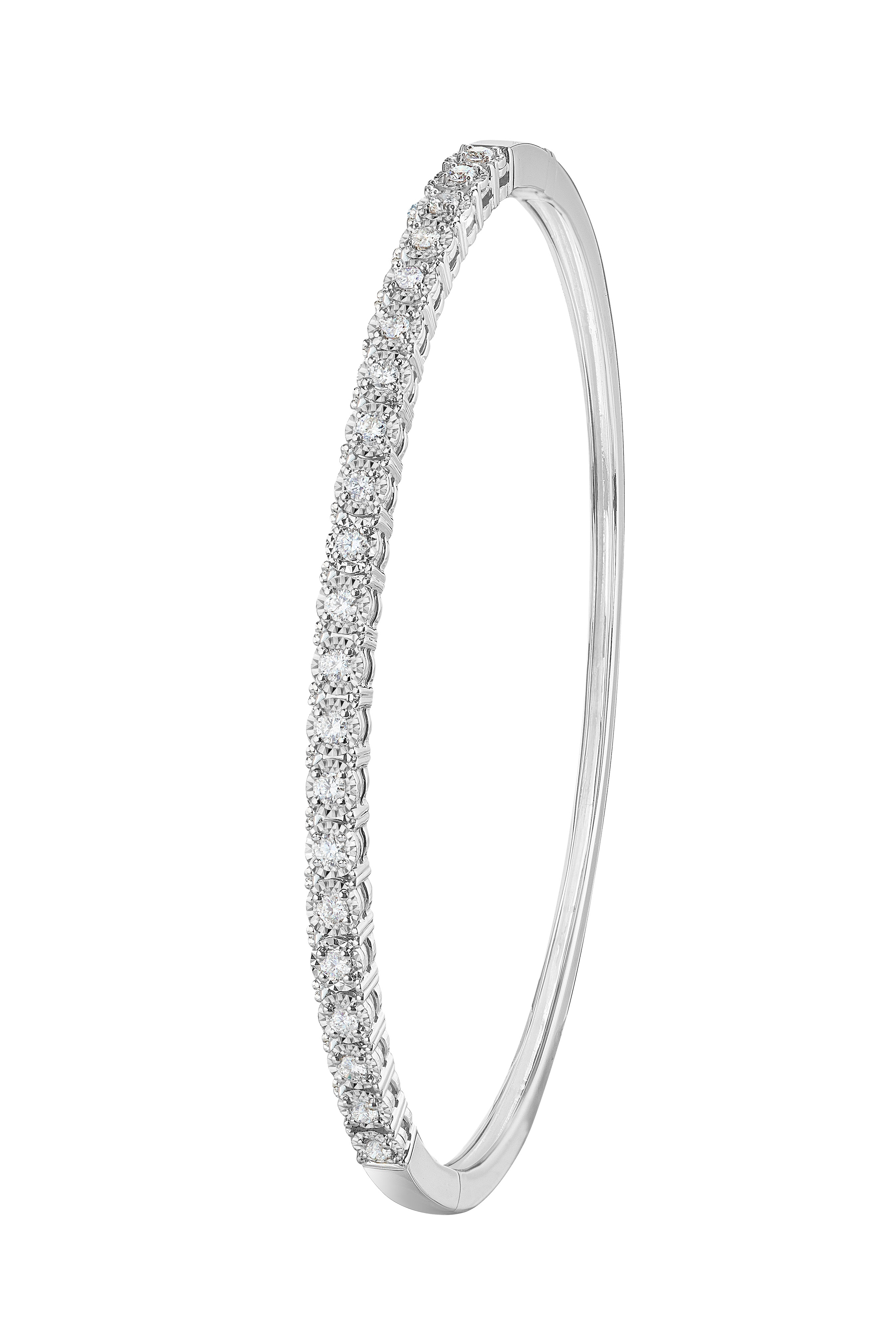 The Spotlight Collection 18K White Gold Diamond Bangle
