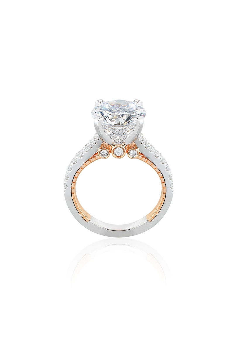 18K White Gold and Rose Gold Diamond Ring
