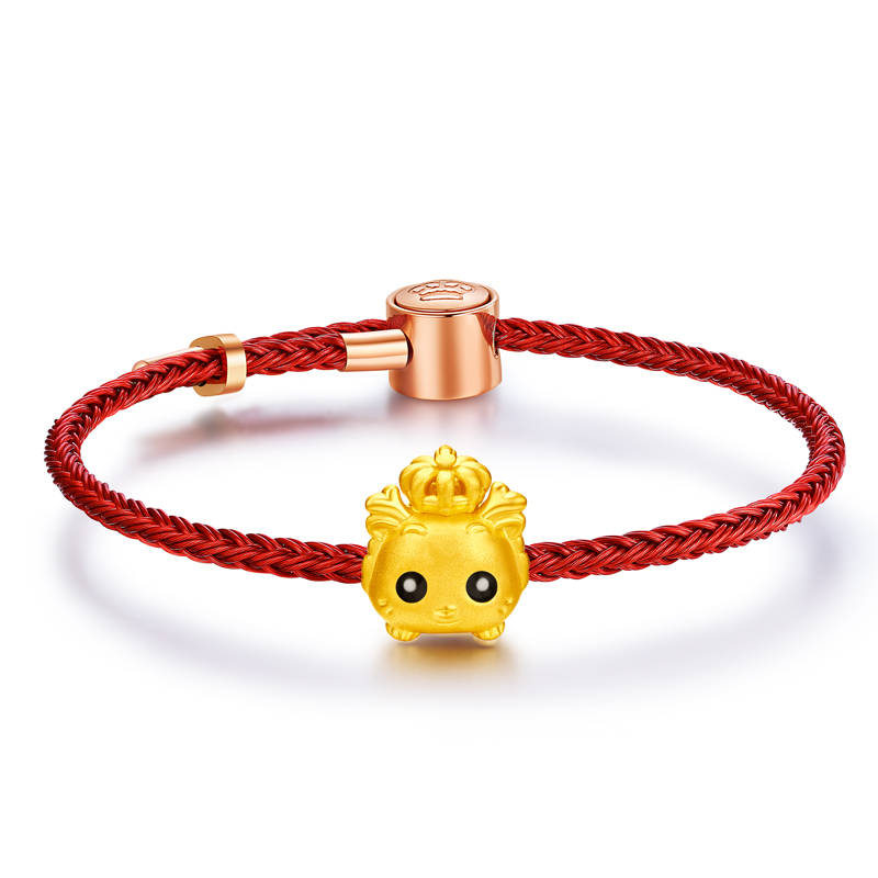 Chinese Zodiac 2021: Dragon - Fine Gold Pendant (With Red Bracelet)