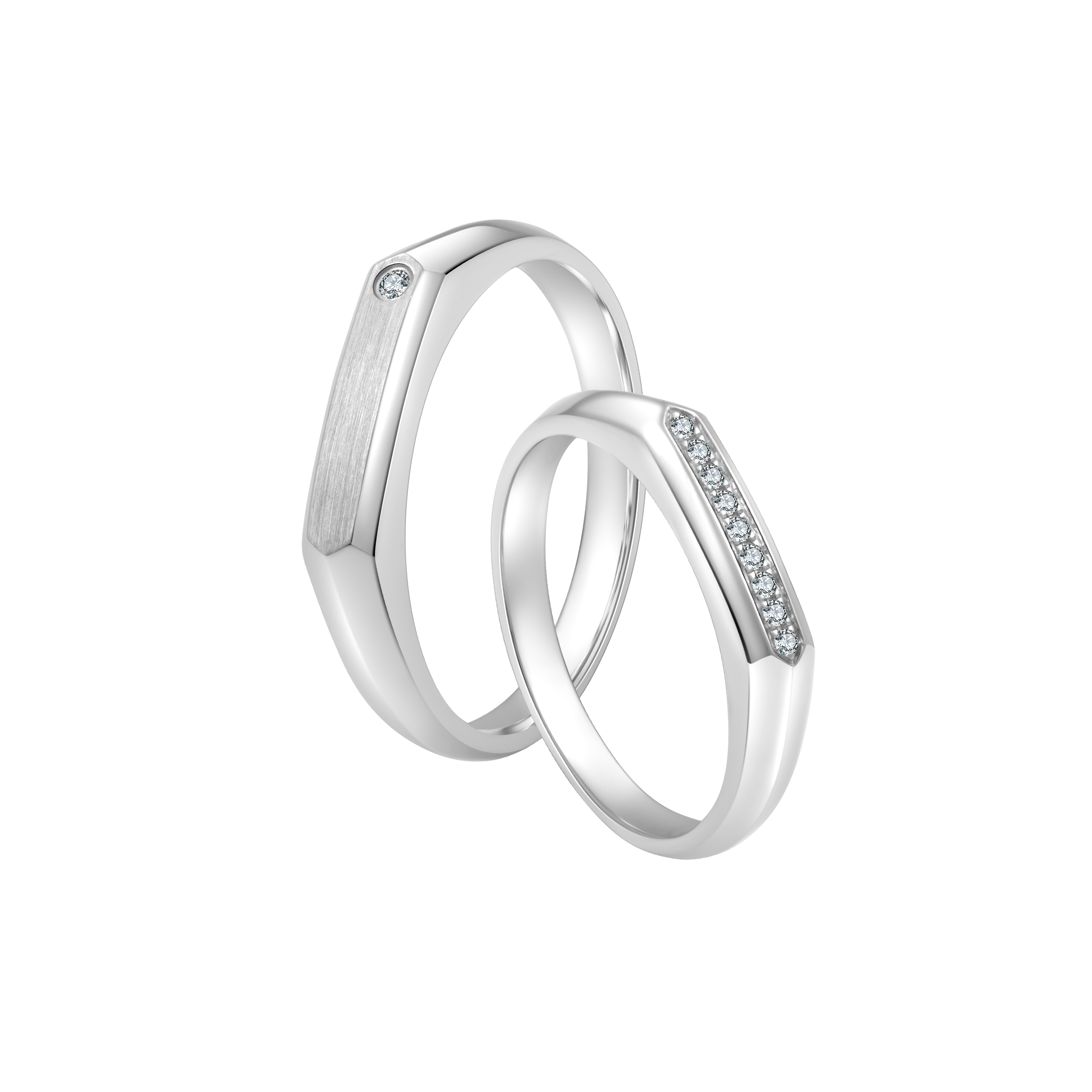 By My Side Wedding Band Collection 18K White Gold Diamond Wedding Band