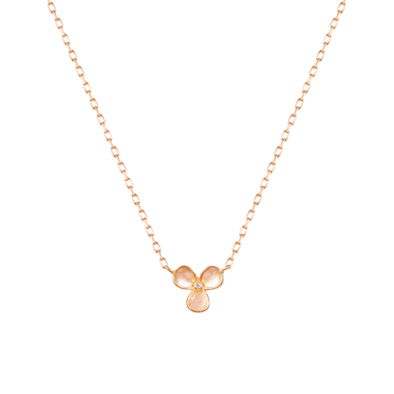 18K Rose Gold/ 18K White Gold Diamond Necklace