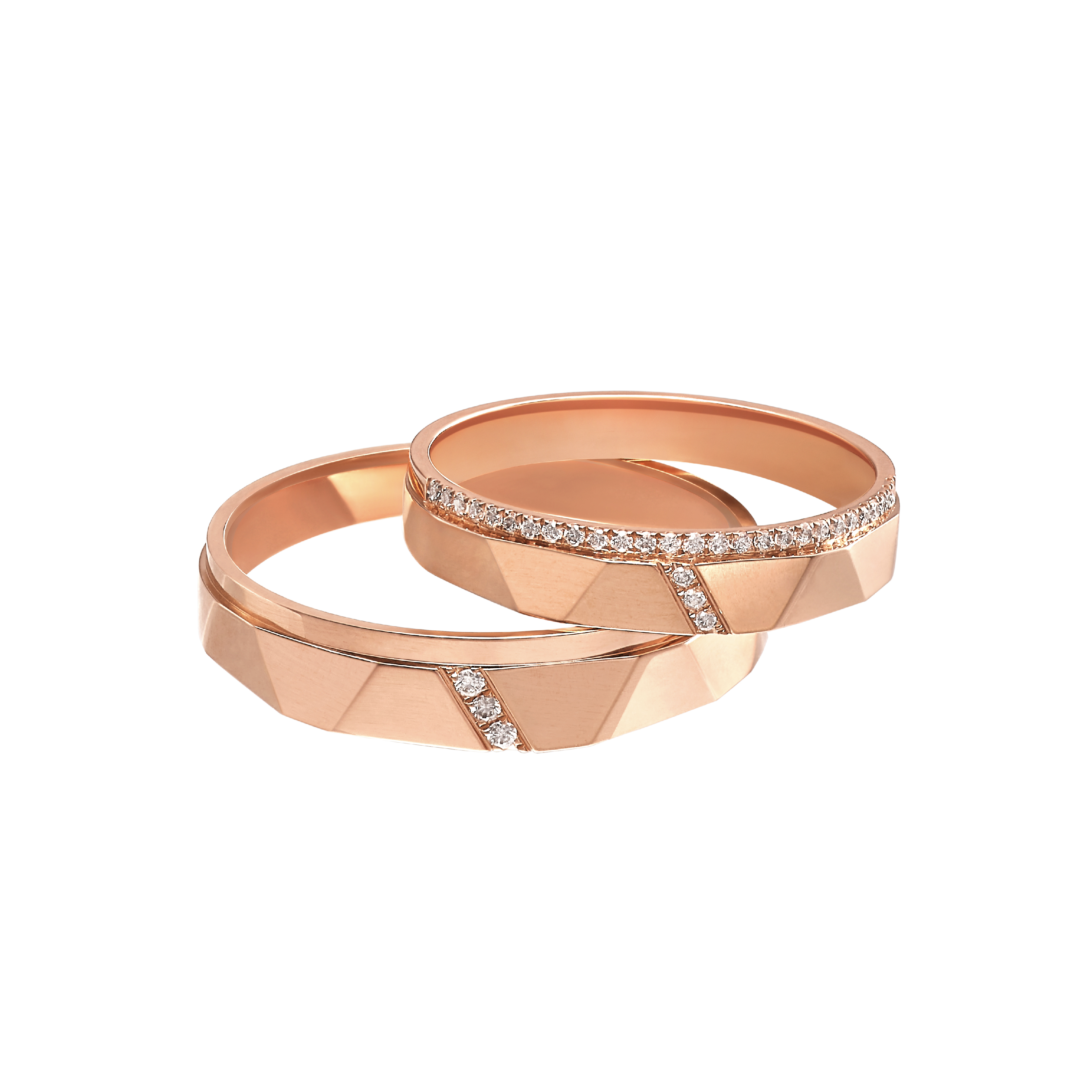 By My Side Wedding Band Collection 18K Rose Gold Diamond Wedding Band