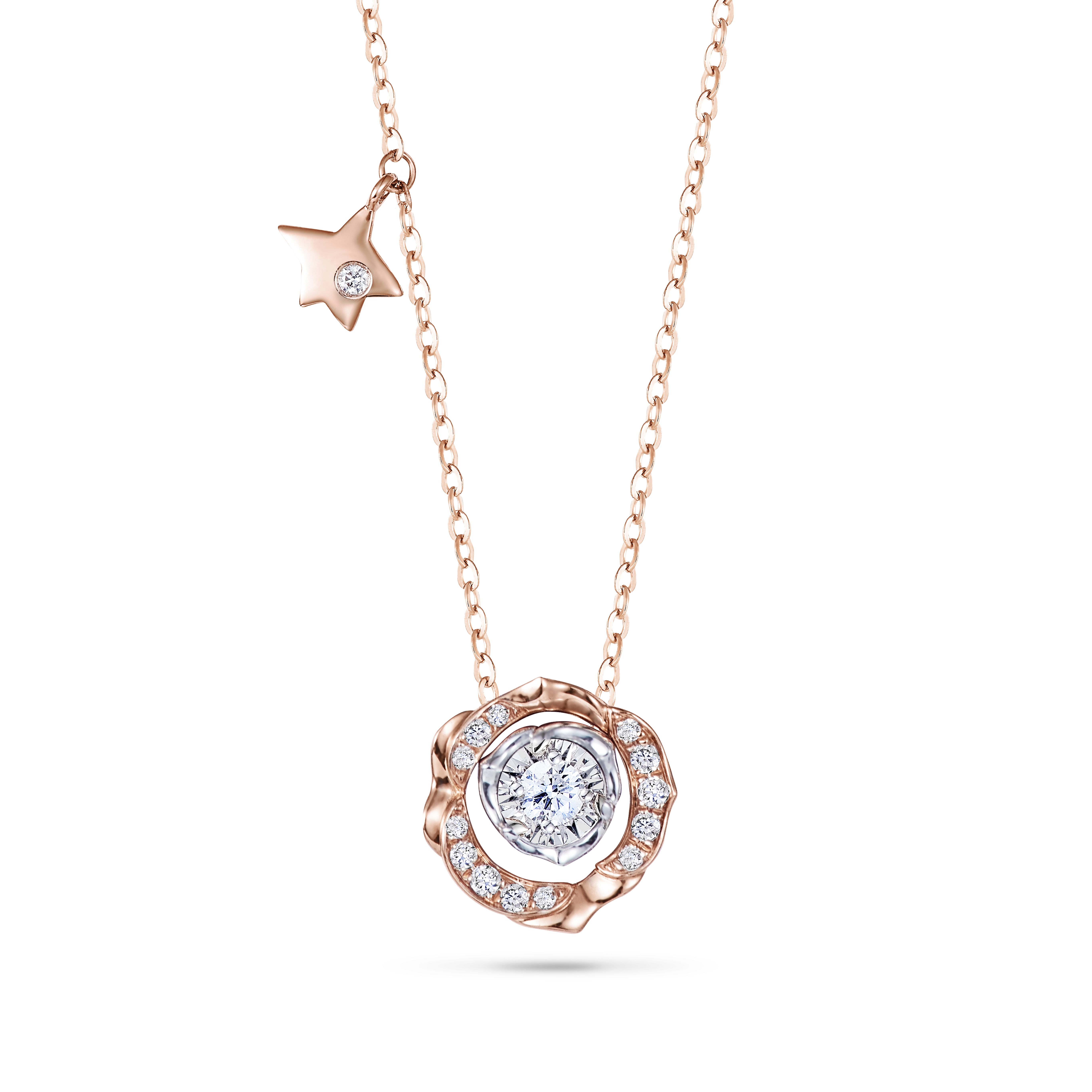 18K Rose Gold Diamond Necklace