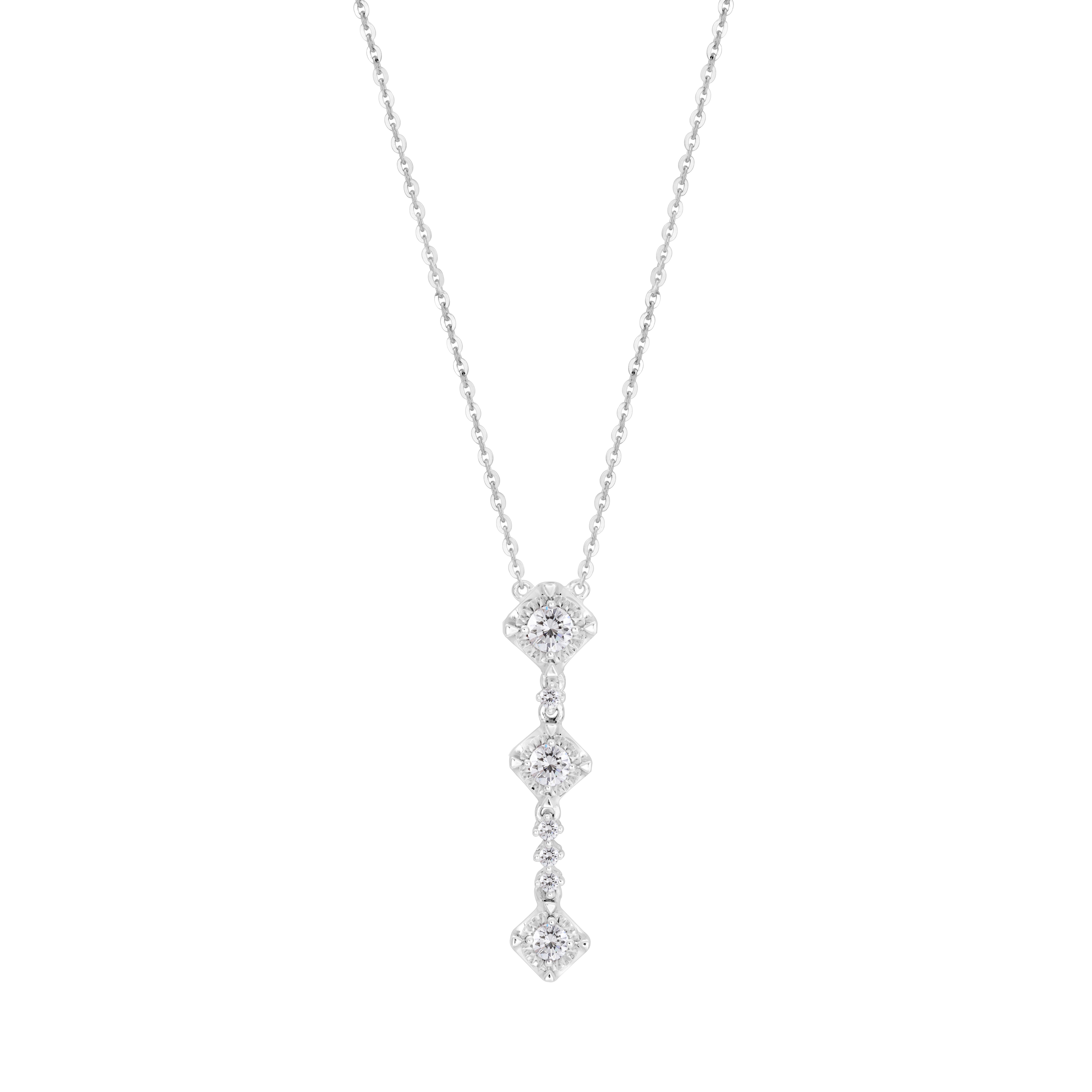 Flare Collection 18K White Gold Diamond Necklace