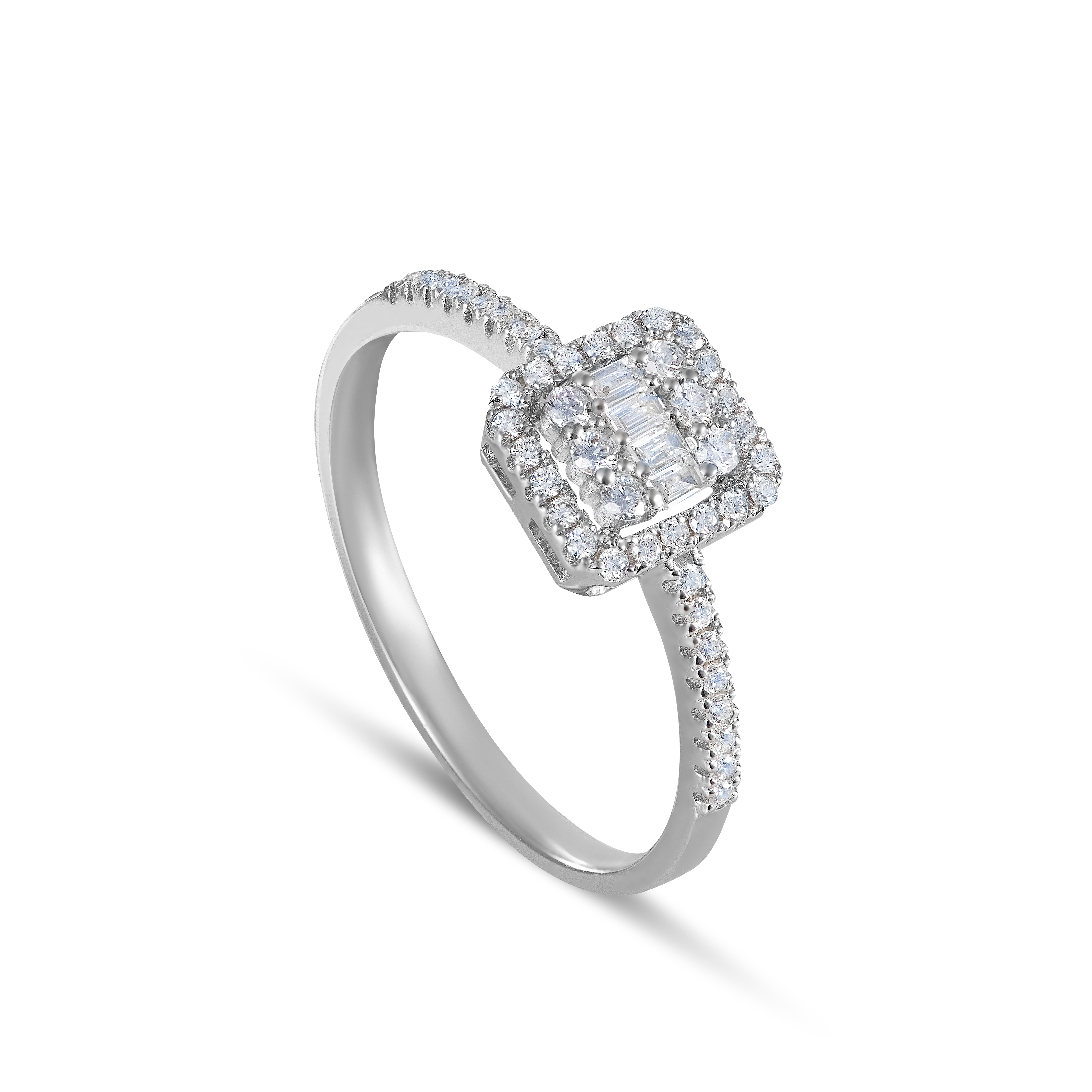 Dazzling Mosaic Collection 18K White Gold Diamond Ring