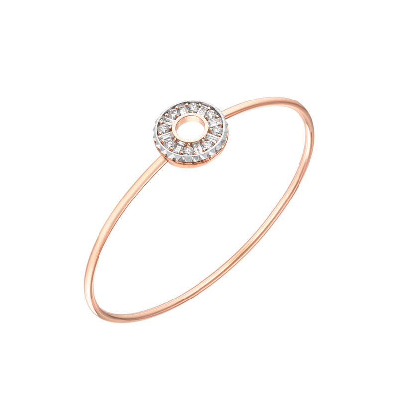 18K Rose Gold, White Gold and Diamond Bangle