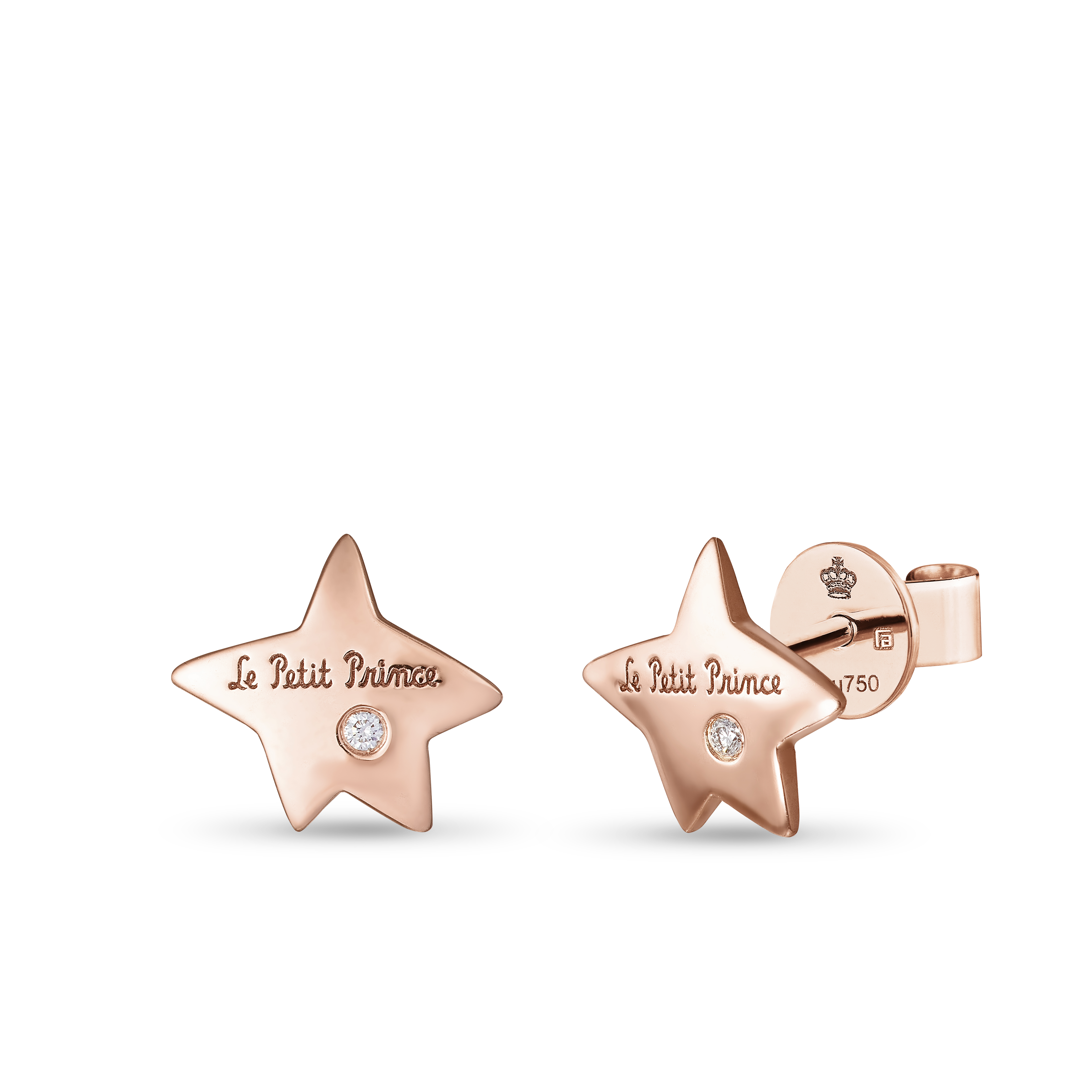 18K Rose Gold Diamond Earring (Single) - Star