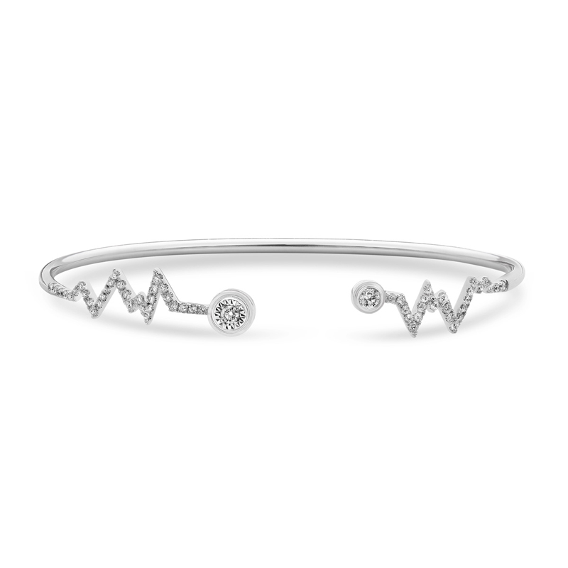 18K White Gold Diamond Bangle