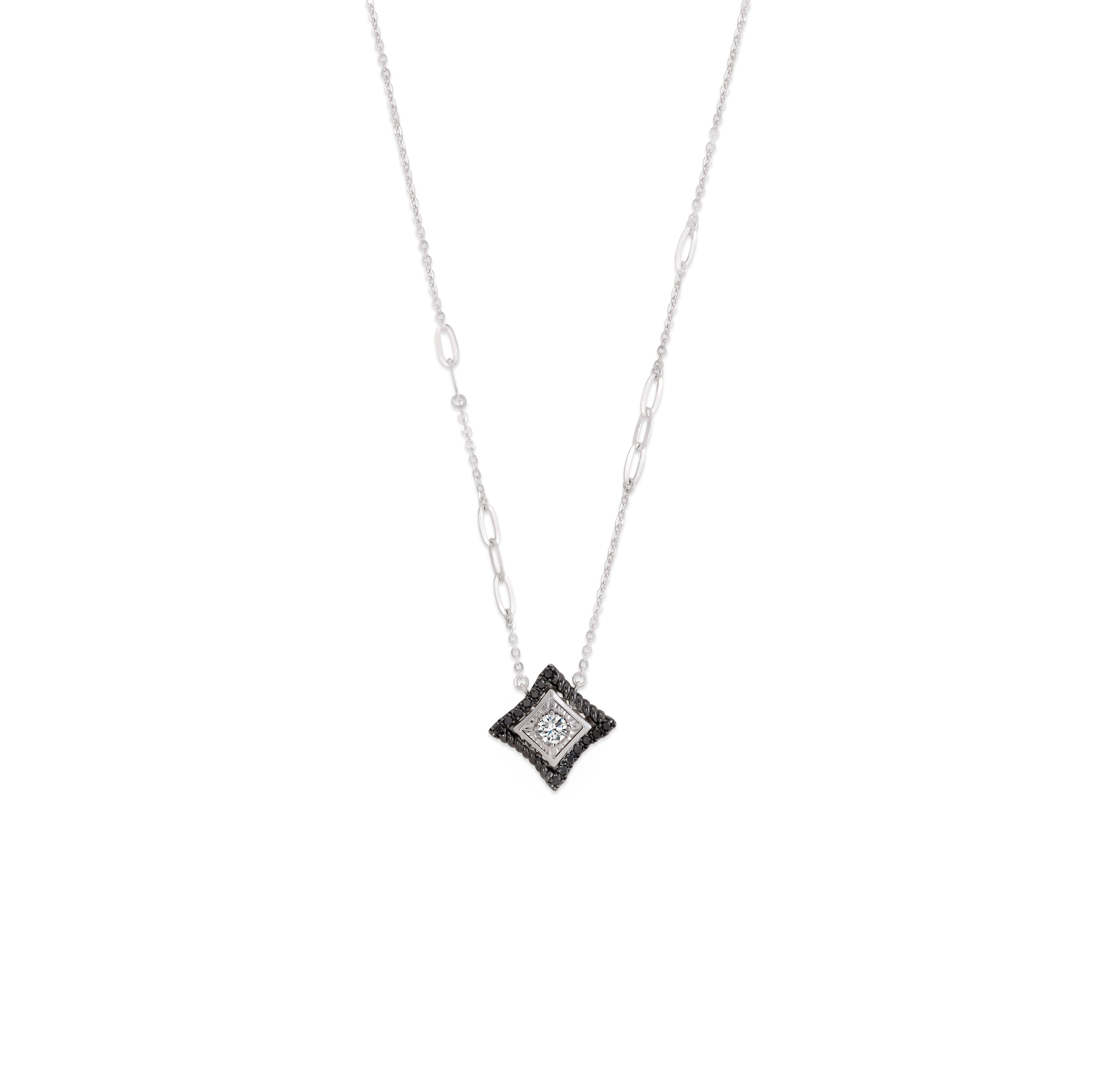 ENCORE - 18K White and Rhodium Black Gold Diamond Necklace