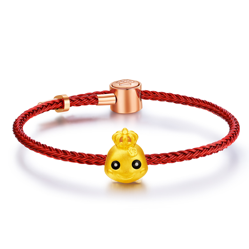 Chinese Zodiac 2021: Snake - Fine Gold Pendant (With Red Bracelet)