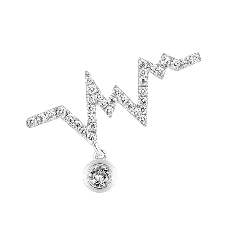 18K White Gold Diamond Earring