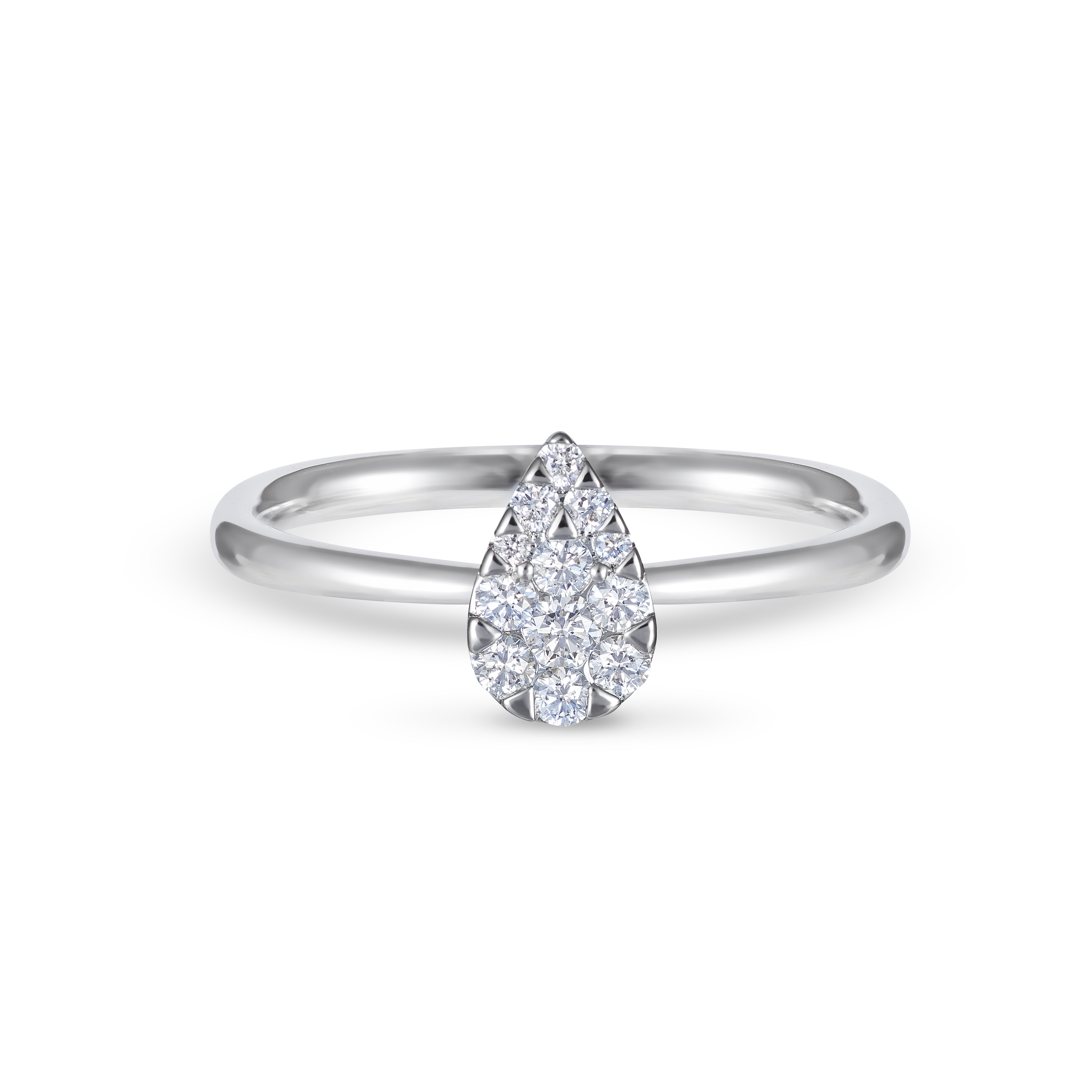 Dewy Collection 18K White Gold Diamond Ring