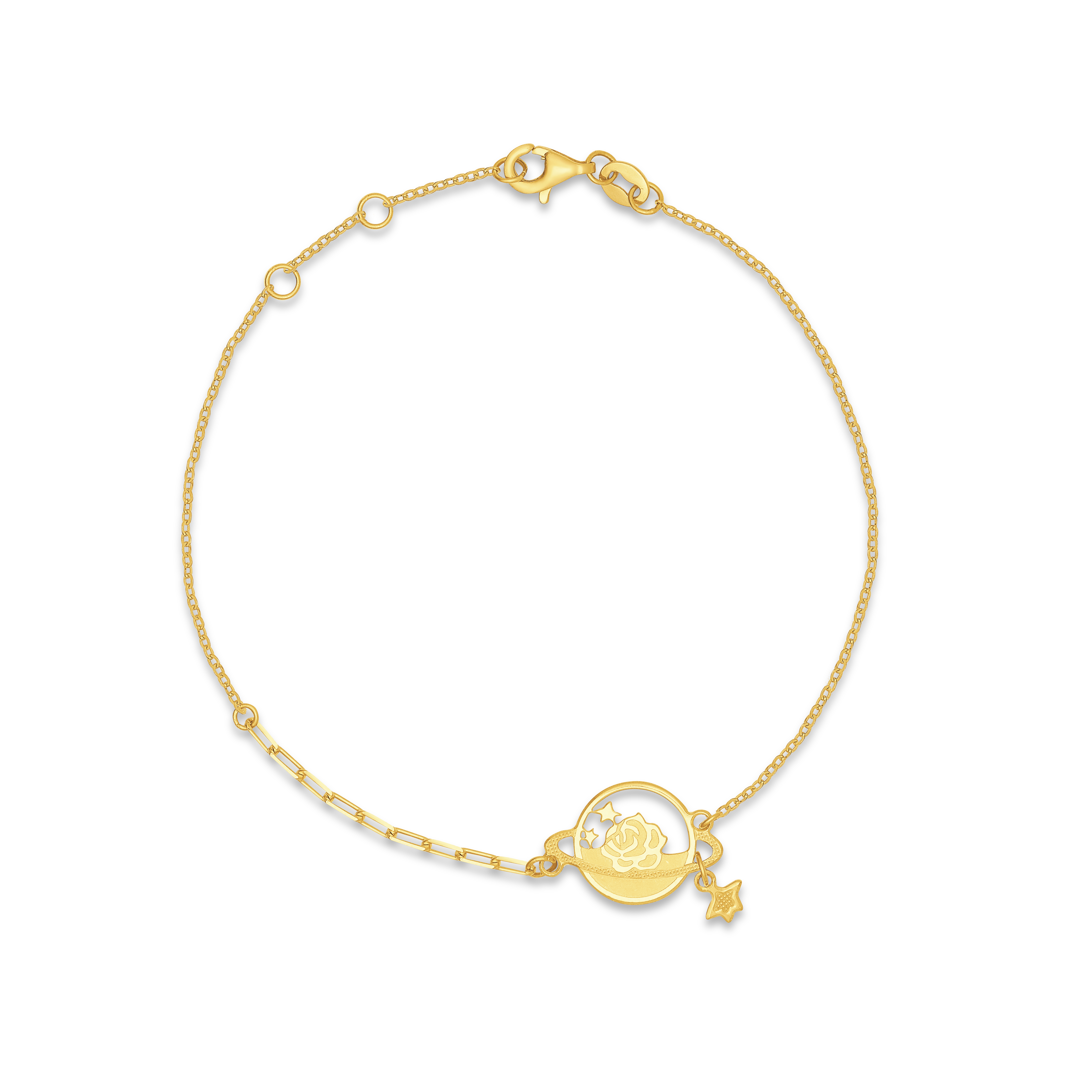 Fine Gold Bracelet - Rose and Planet B612