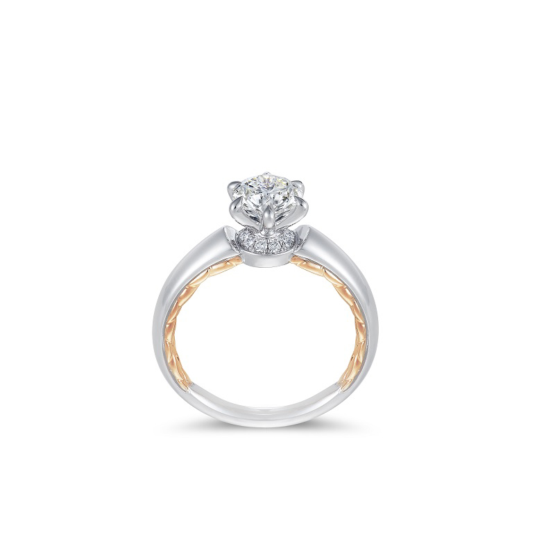 18K White Gold and Rose Gold Diamond Ring