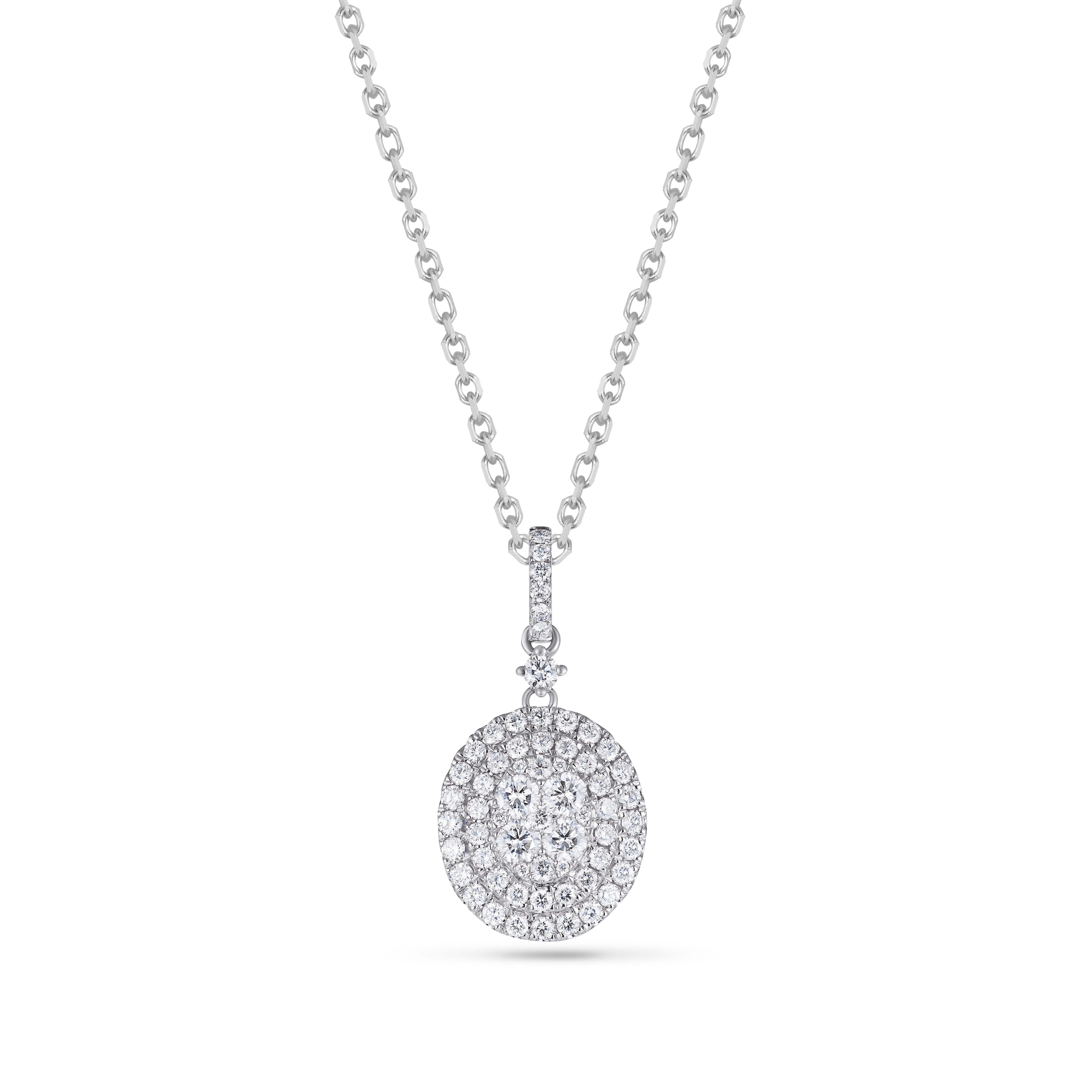 Dazzling Mosaic Collection 18K White Gold Diamond Pendant