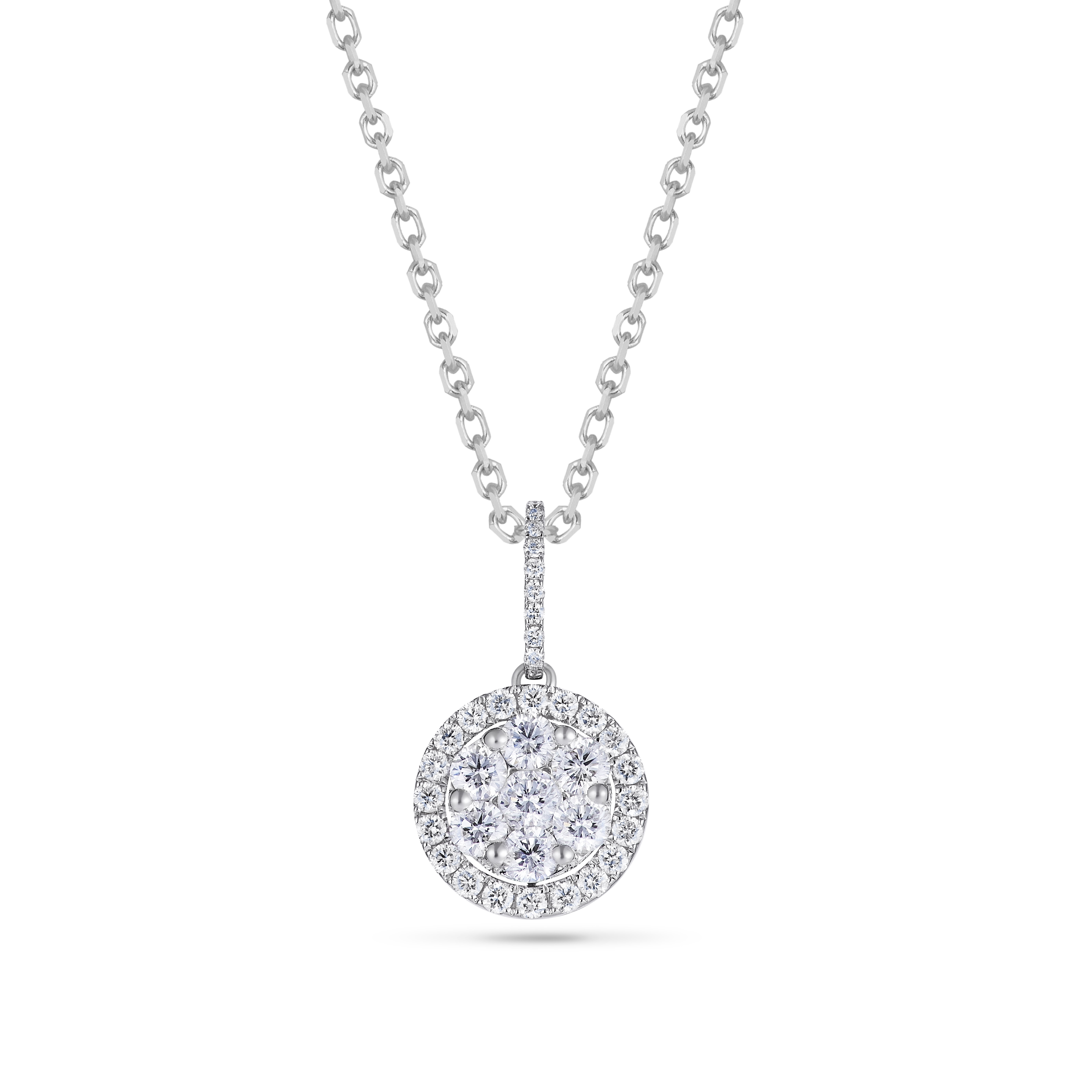 Dazzling Mosaic Collection 18K White Gold Diamond Pendant