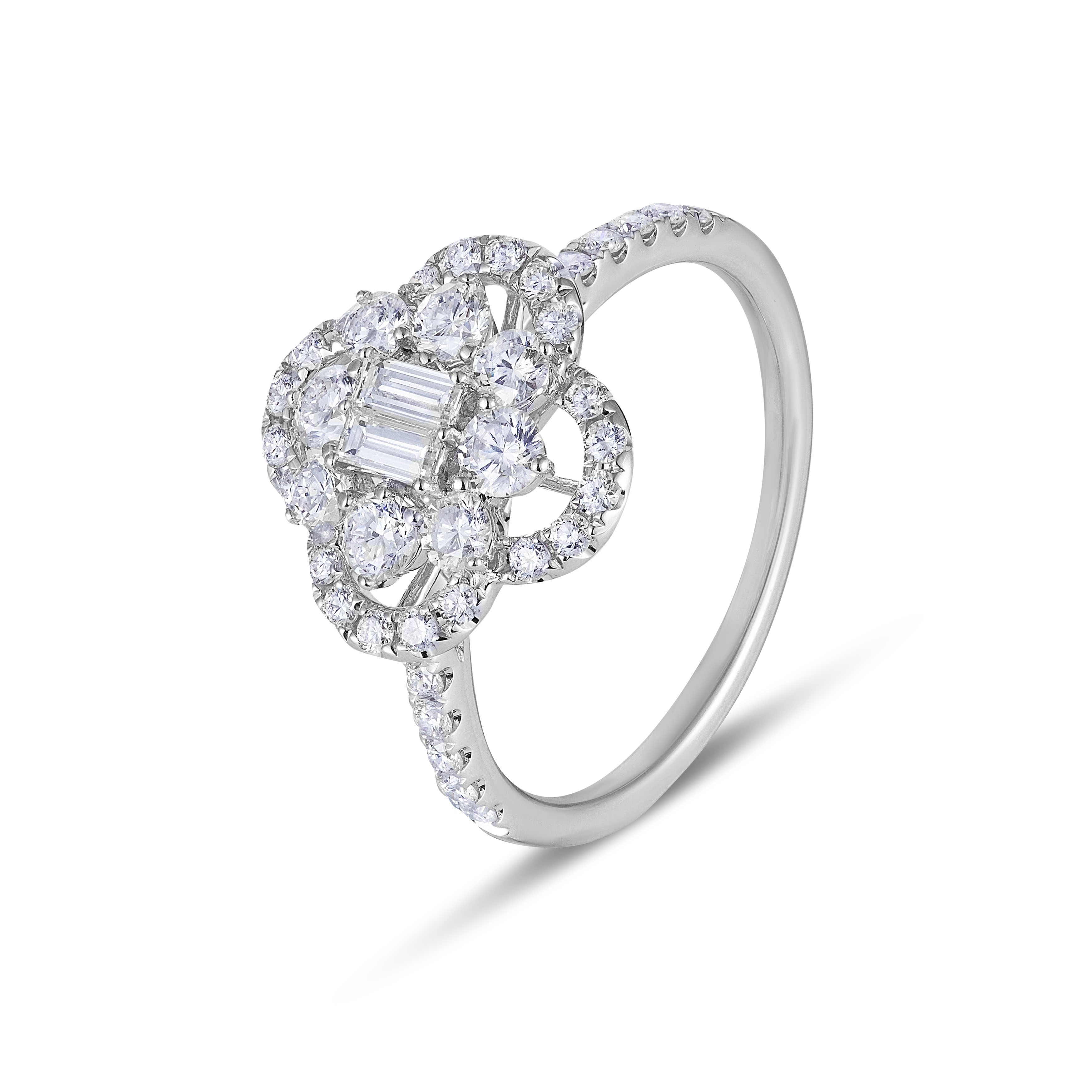Dazzling Mosaic Collection 18K White Gold Diamond Ring