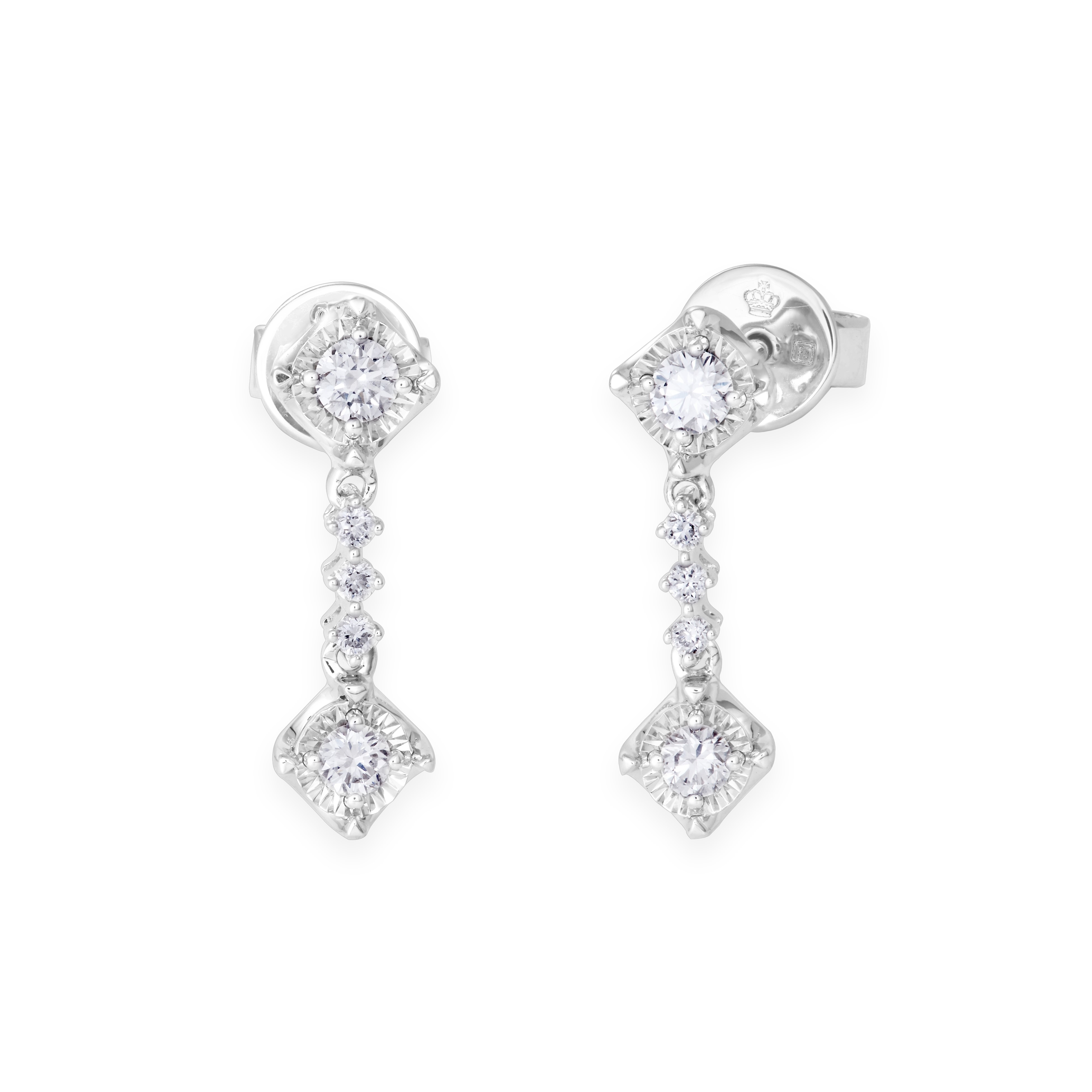 Flare Collection 18K White Gold Diamond Earrings