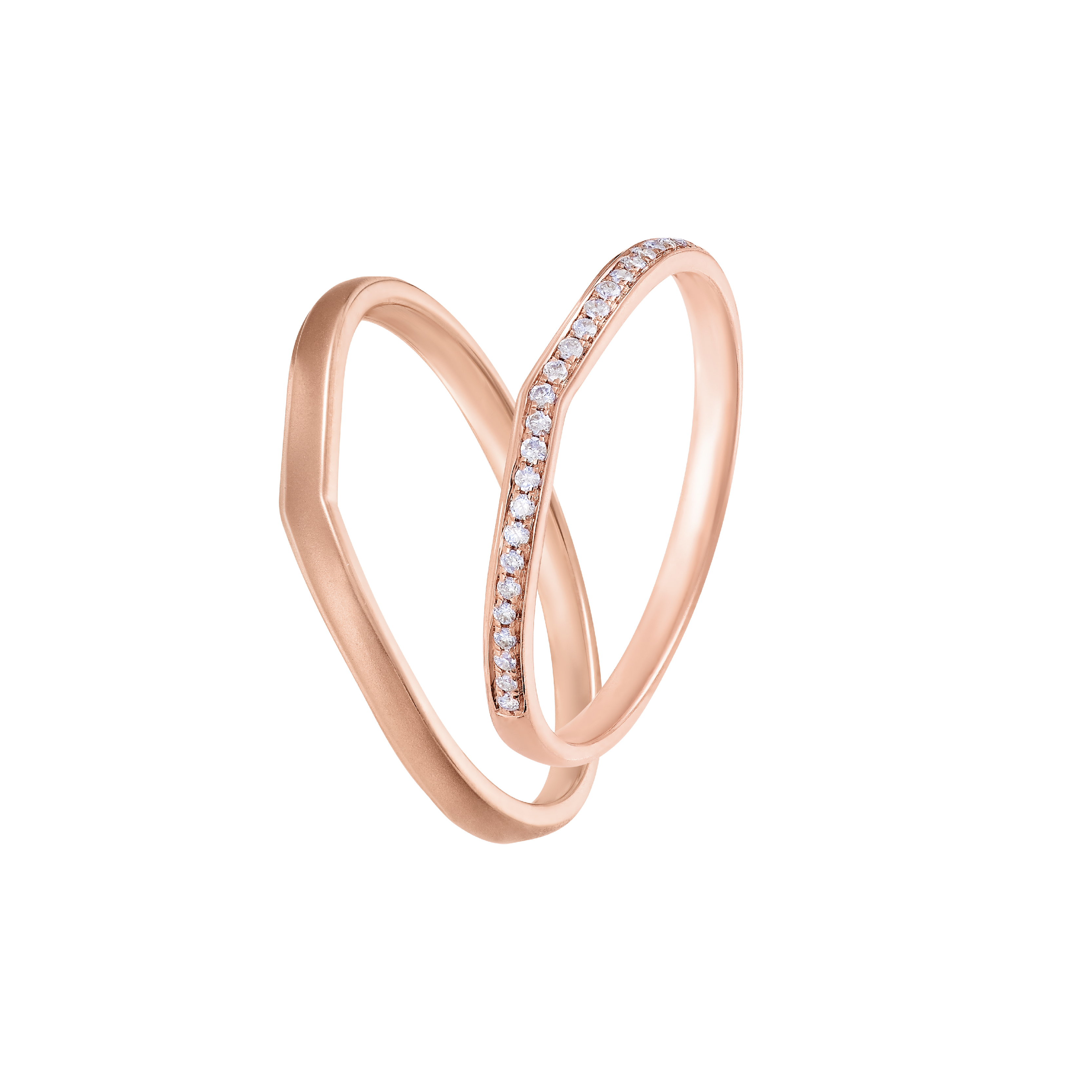 Hold-On-To Wedding Band Collection 18K Rose Gold Diamond Wedding Band