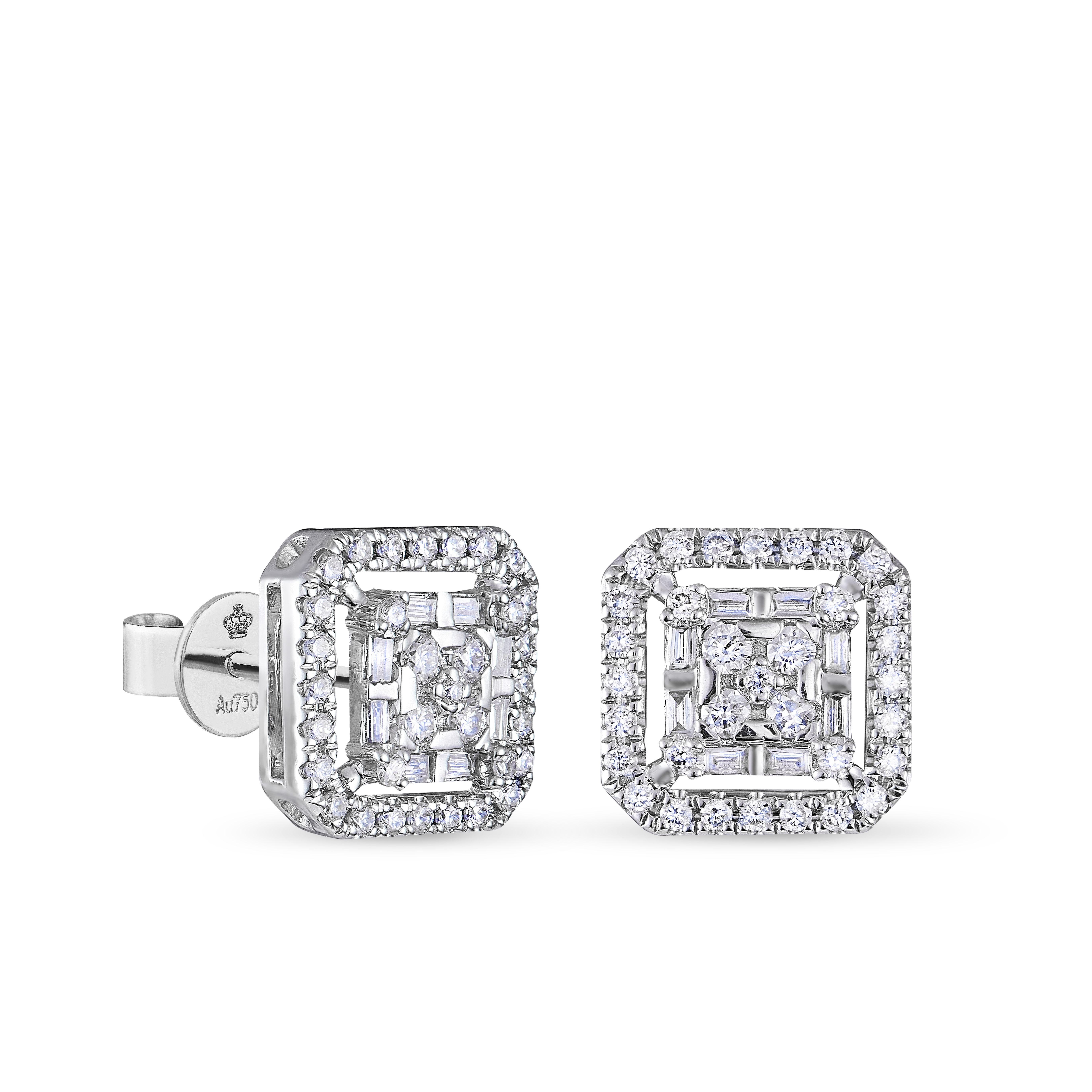 Dazzling Mosaic Collection 18K White Gold Diamond Earrings
