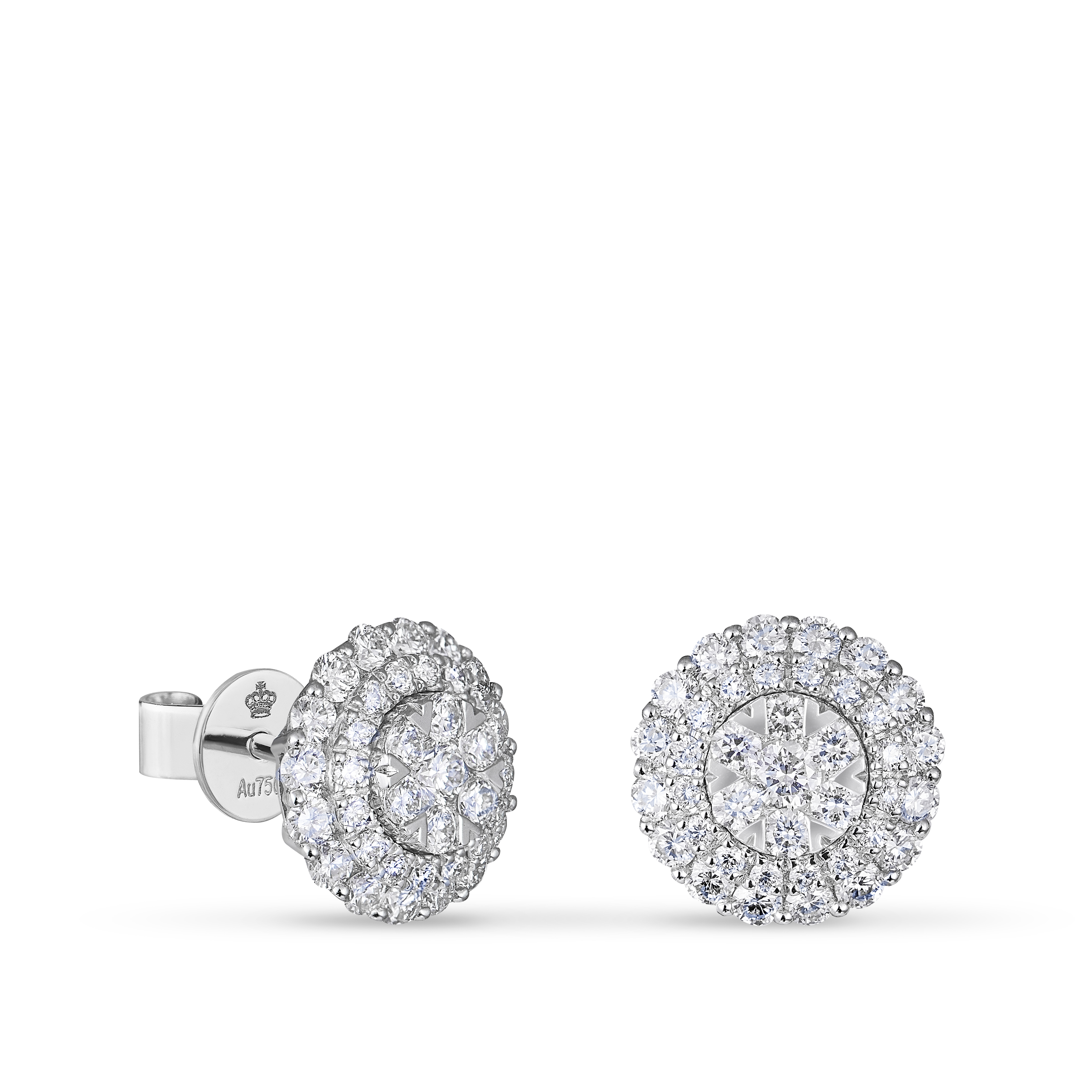 Dazzling Mosaic Collection 18K White Gold Diamond Earrings